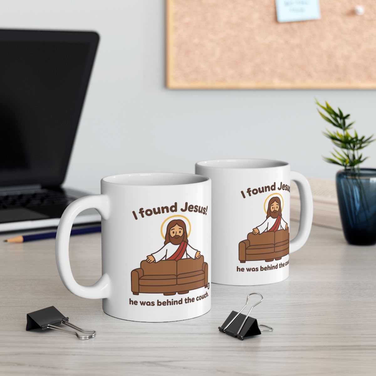 I Found Jesus Behind The Couch Funny Coffee Mug