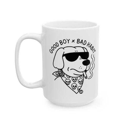 Good Boy Bad Habit Cool Dog Mug With Sunglasses