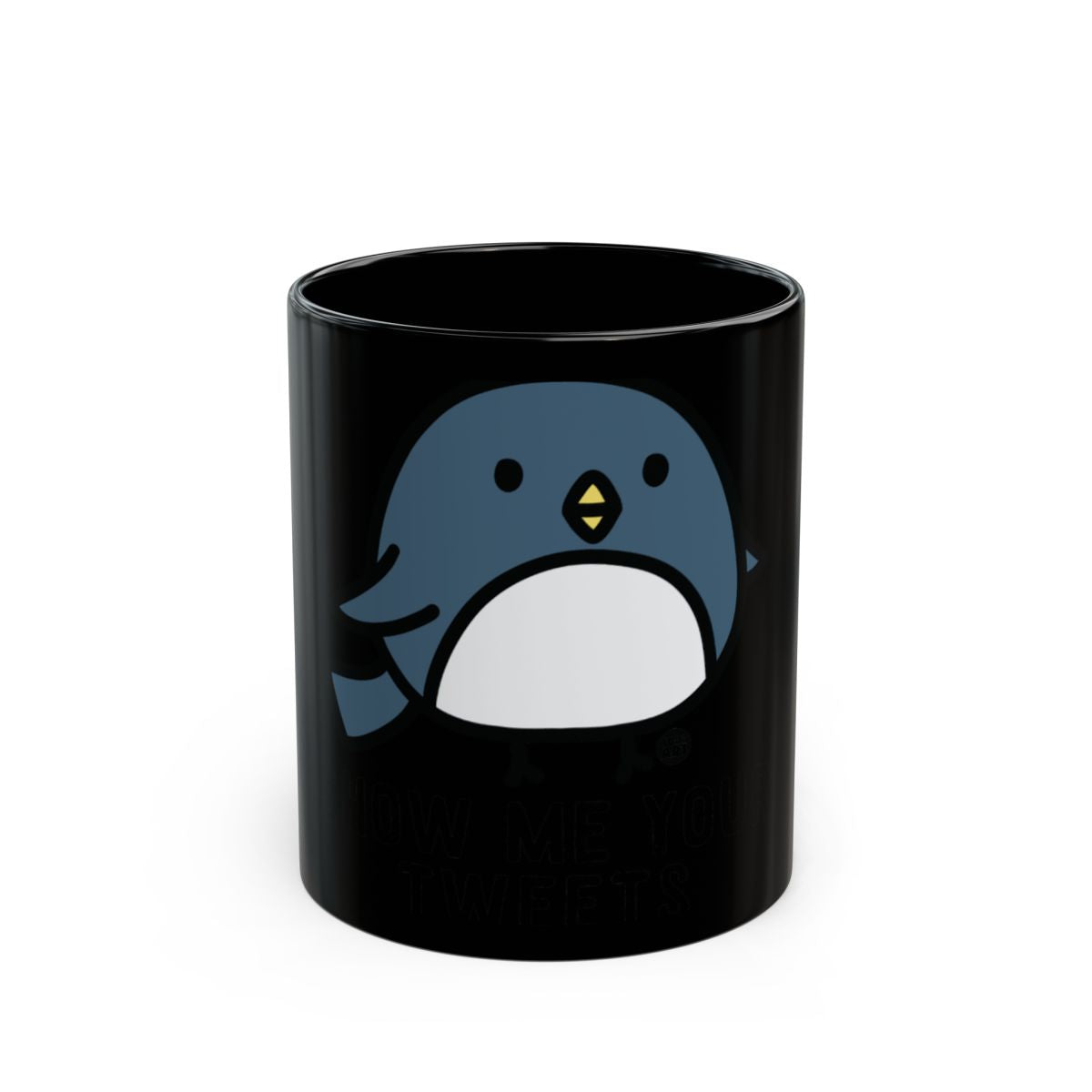 Cute Cartoon Bird Design Black Coffee Mug