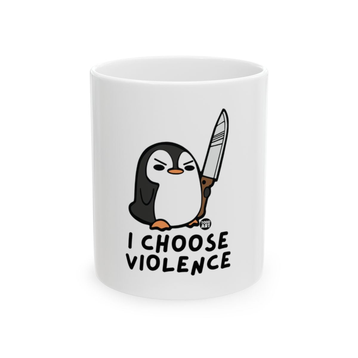 I Choose Violence Penguin Cartoon Design Mug