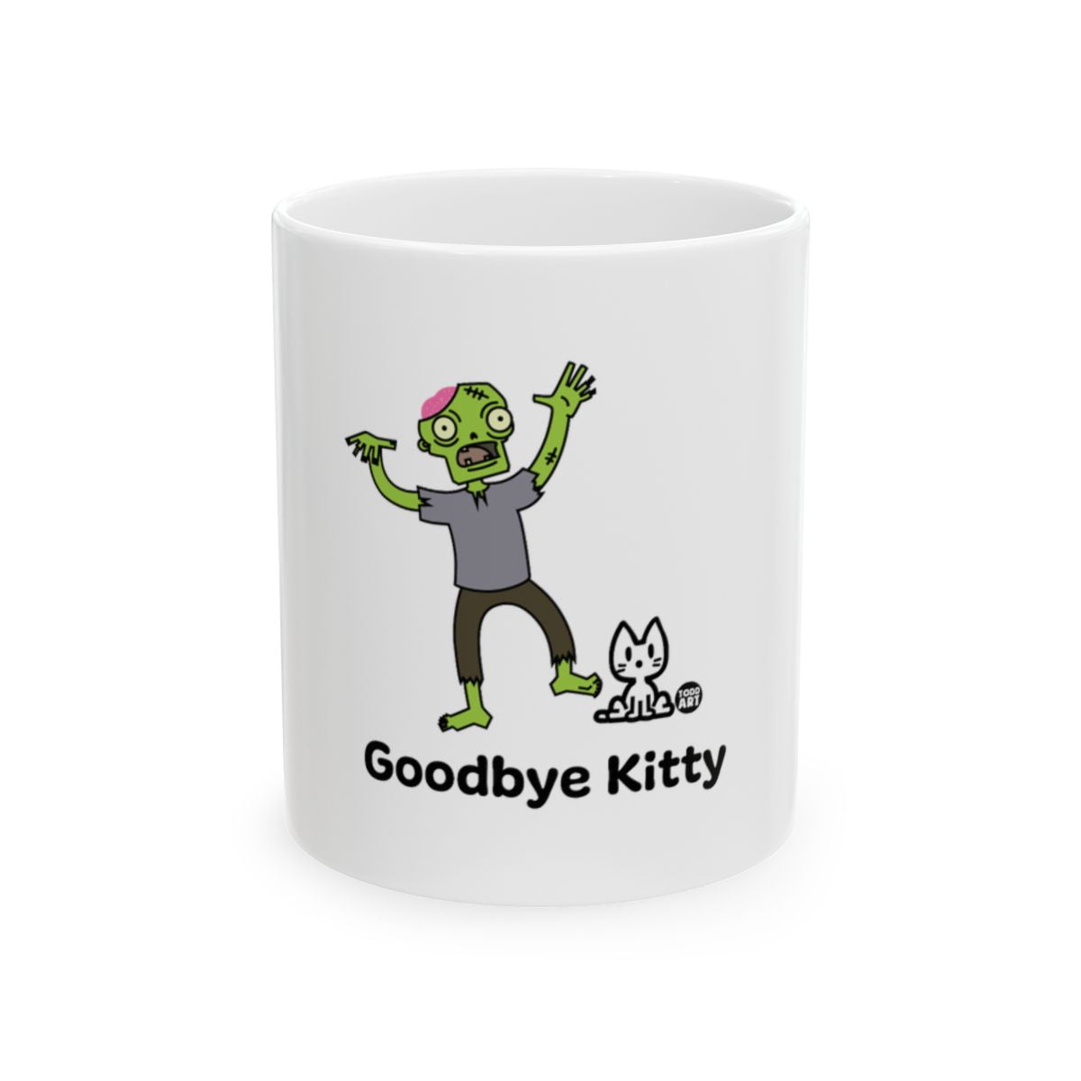 Goodbye Kitty Funny Zombie Cat Themed Mug