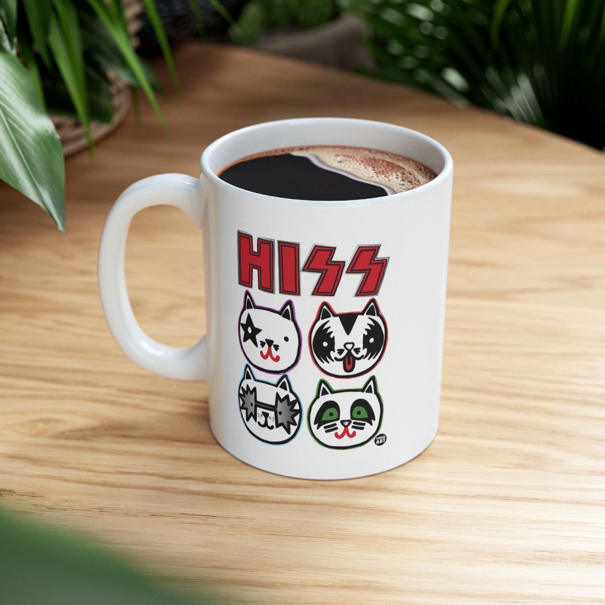 Hiss Cute Cat Faces Design Large White Coffee Mug