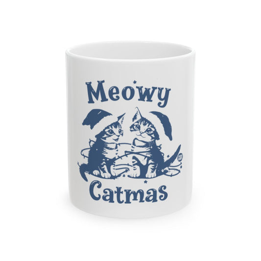 Meowy Catmas Christmas Mug with Cute Kittens