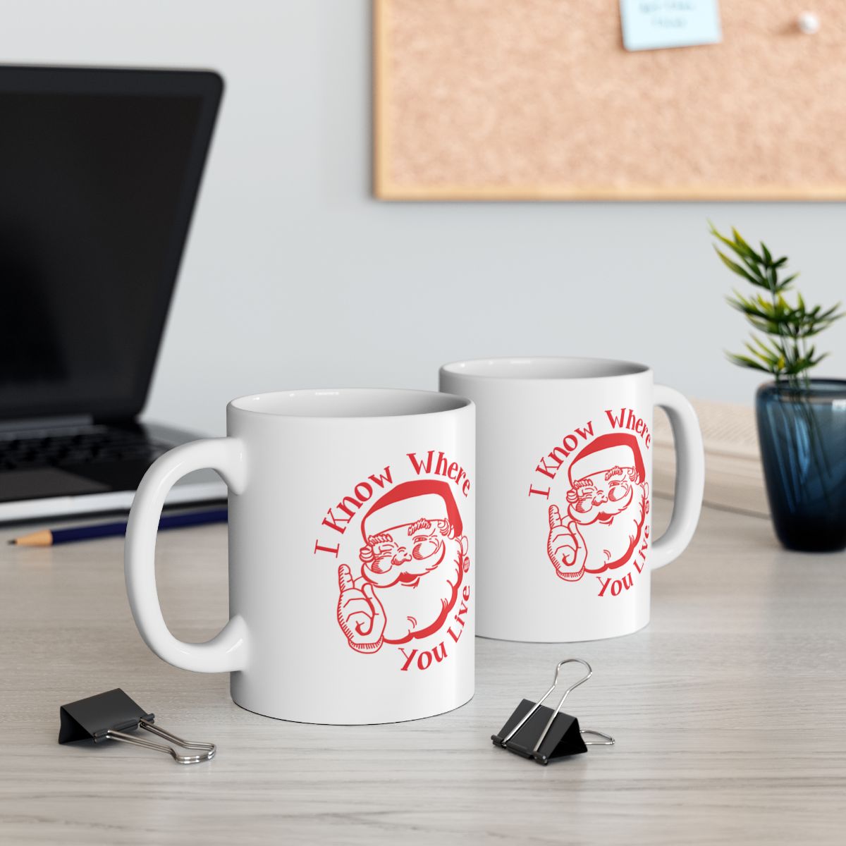 I Know Where You Live Santa Funny Office Coffee Mug