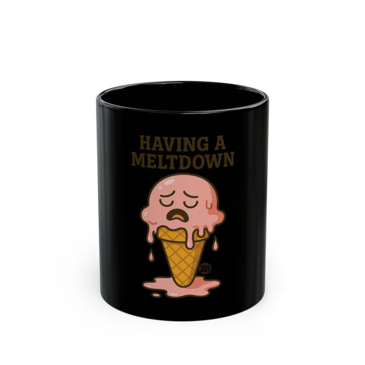 Having A Meltdown Ice Cream Black Coffee Mug