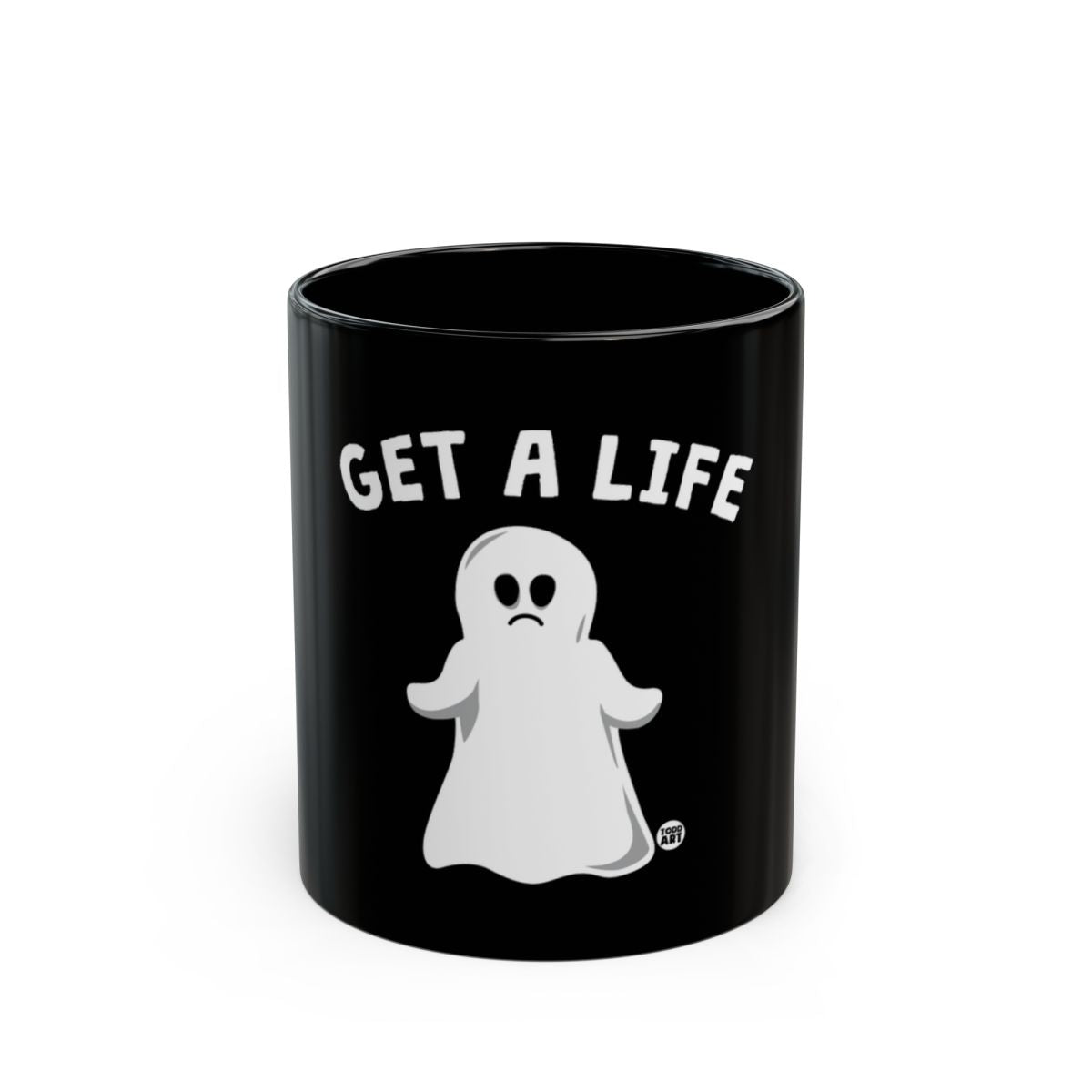 Get A Life Ghostly Black Coffee Mug Product