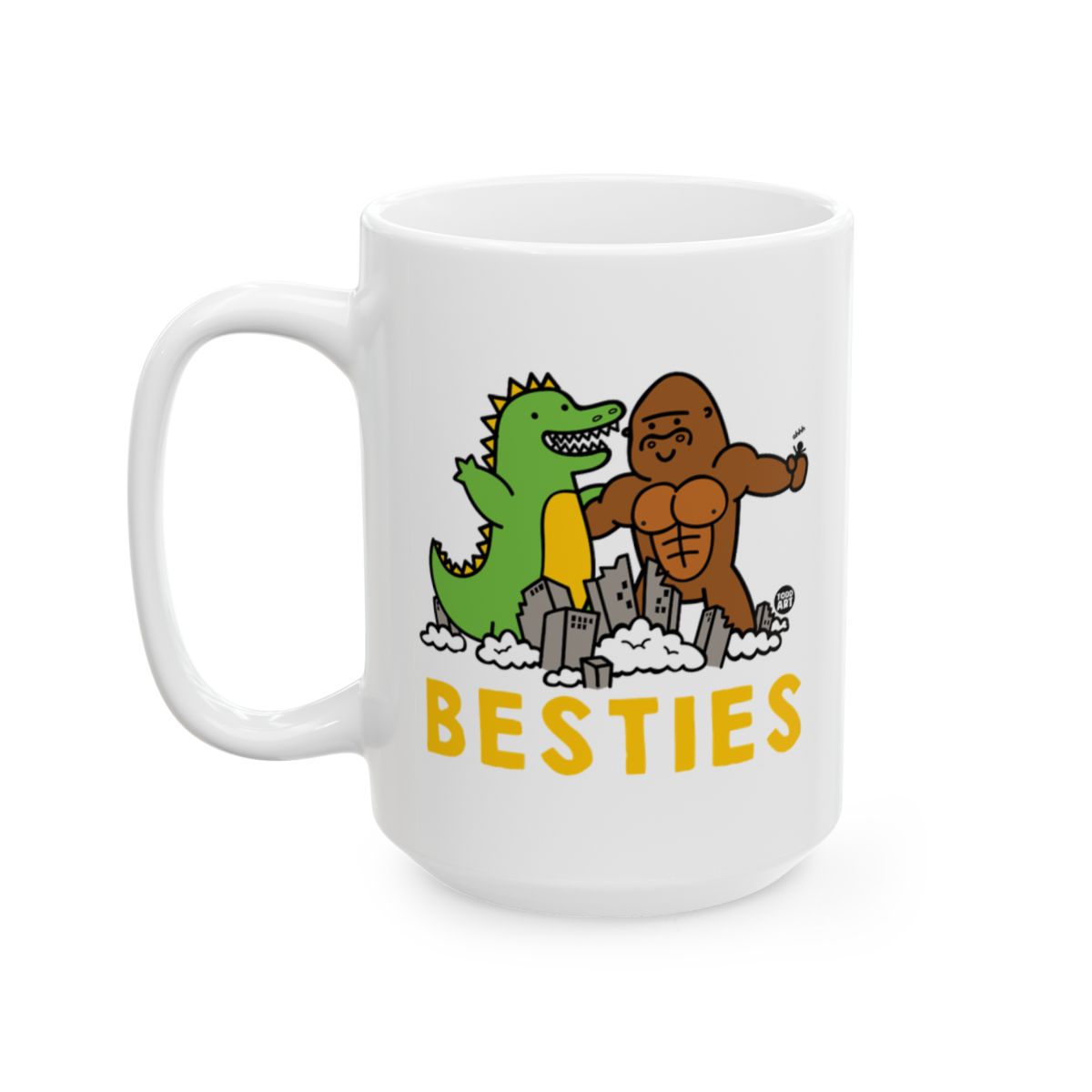 Funny Dinosaur and Gingerbread Besties mug