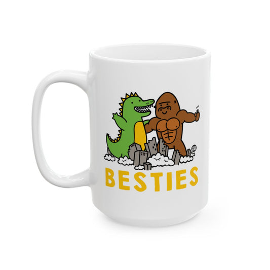 Funny Dinosaur and Gingerbread Besties mug