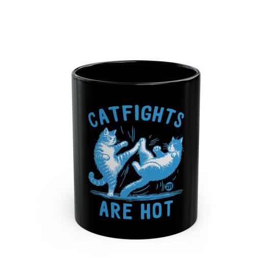 Catfights Are Hot Design Black Coffee Mug