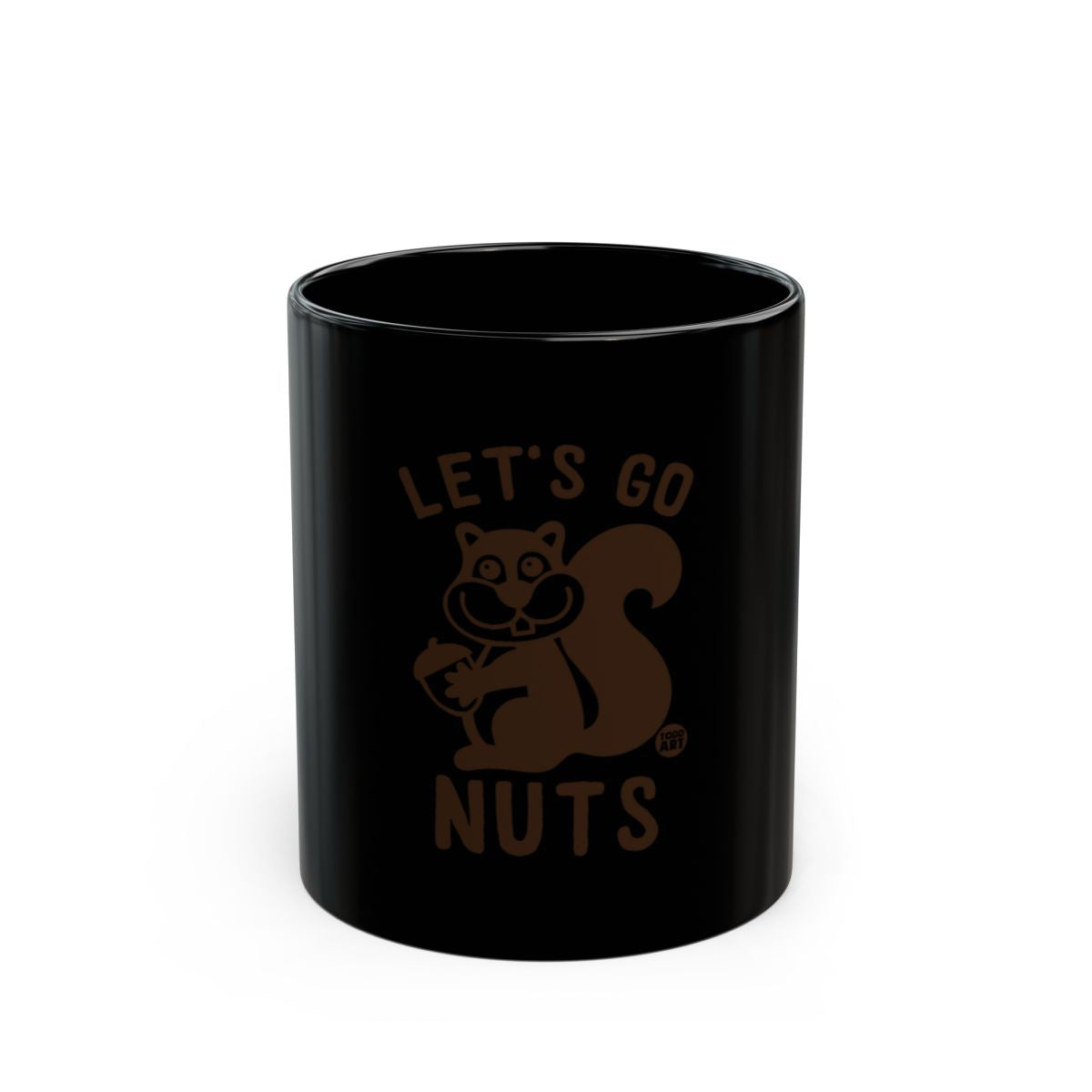 Fun Let's Go Nuts Squirrel Black Mug Product