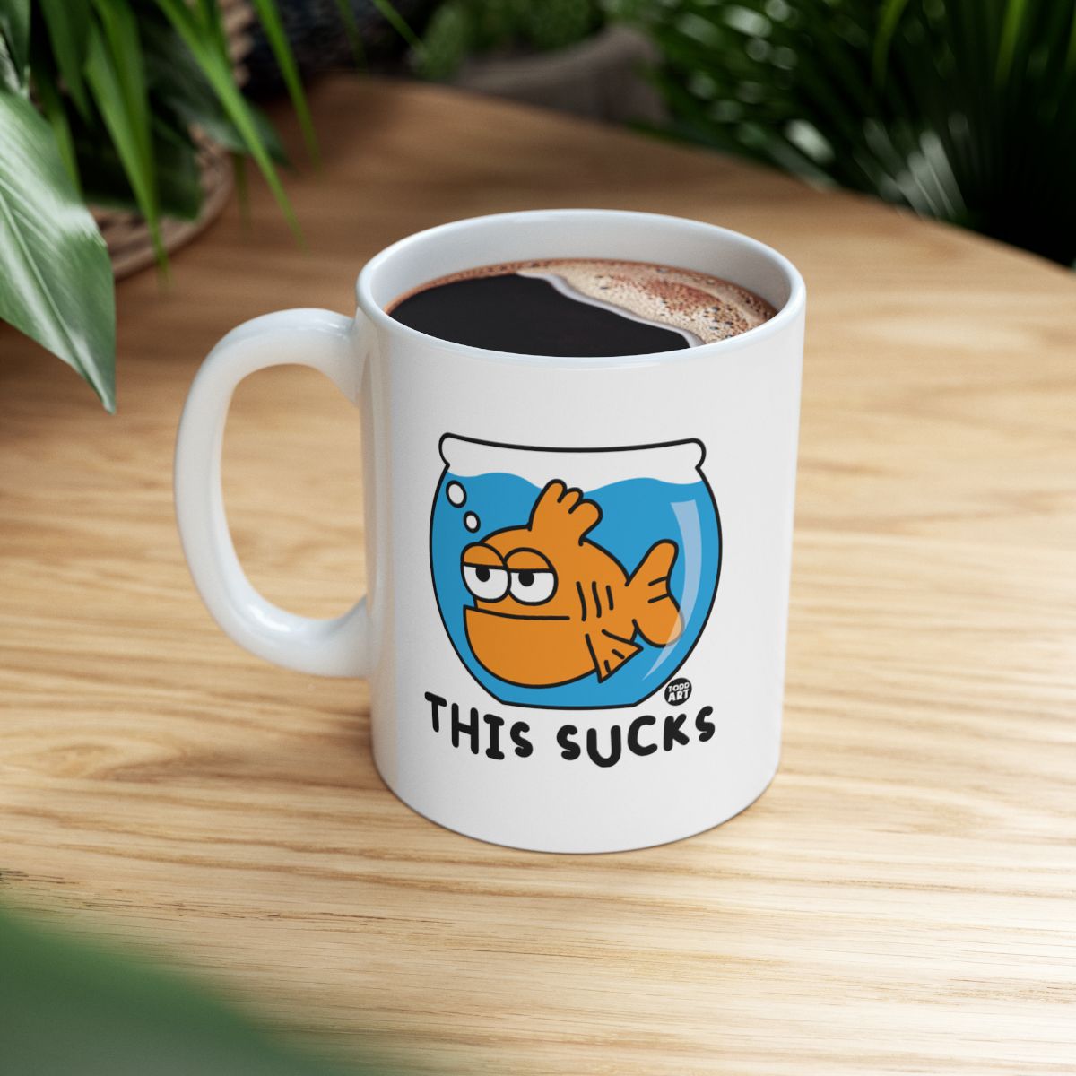 Funny Cartoon Fish Mug with Comedy Artwork
