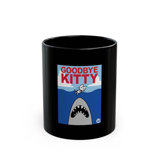 Black Goodbye Kitty Shark Design Mug