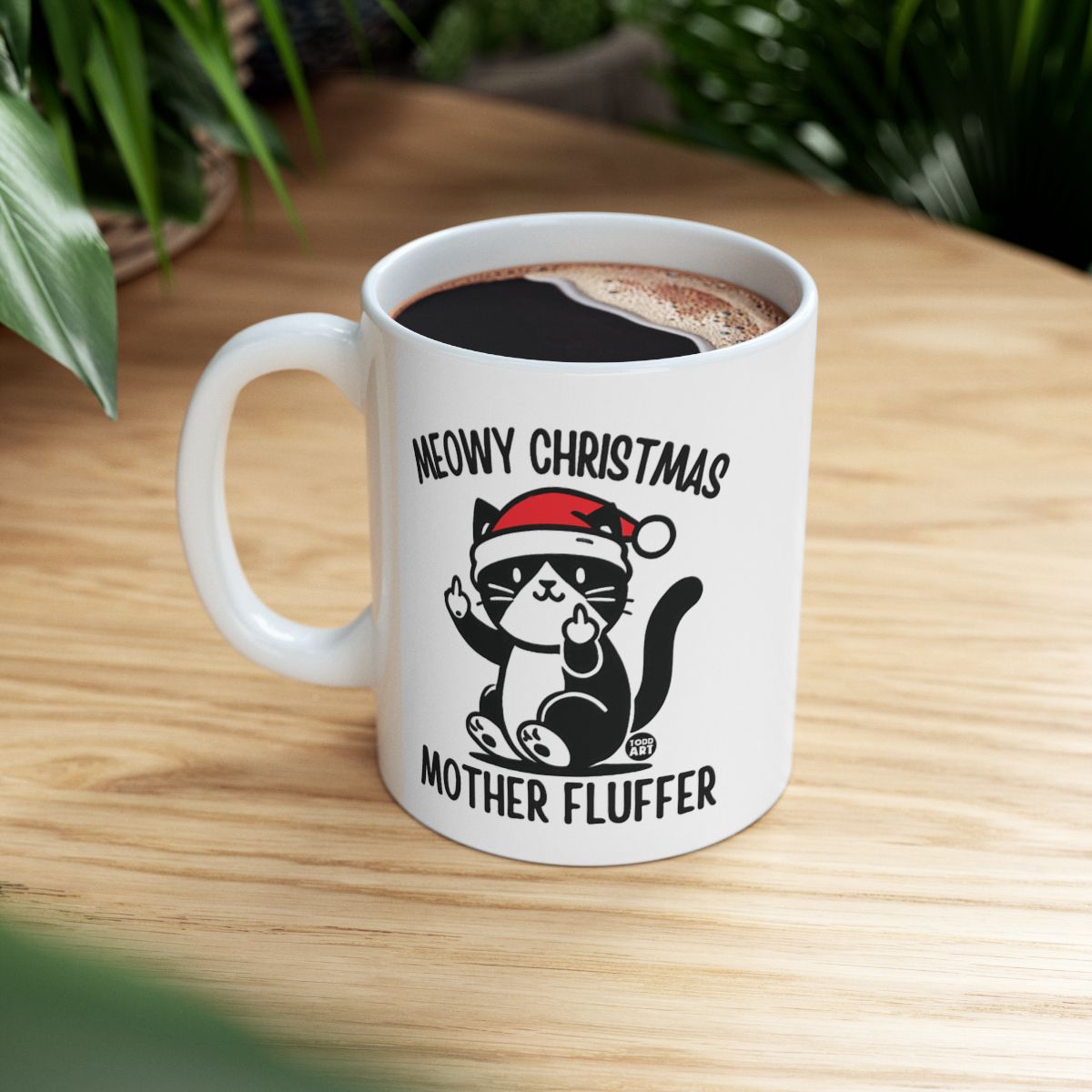 Meowy Christmas Mother Fluffer Santa Cat Mug
