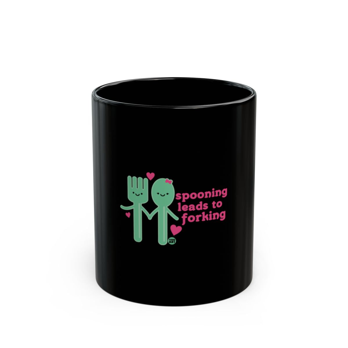 Spooning Leads to Forking Fun Novelty Black Mug