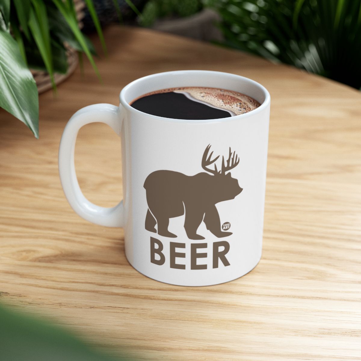 Funny Bear Antler Beer Mug for Unique Drink Enthusiasts