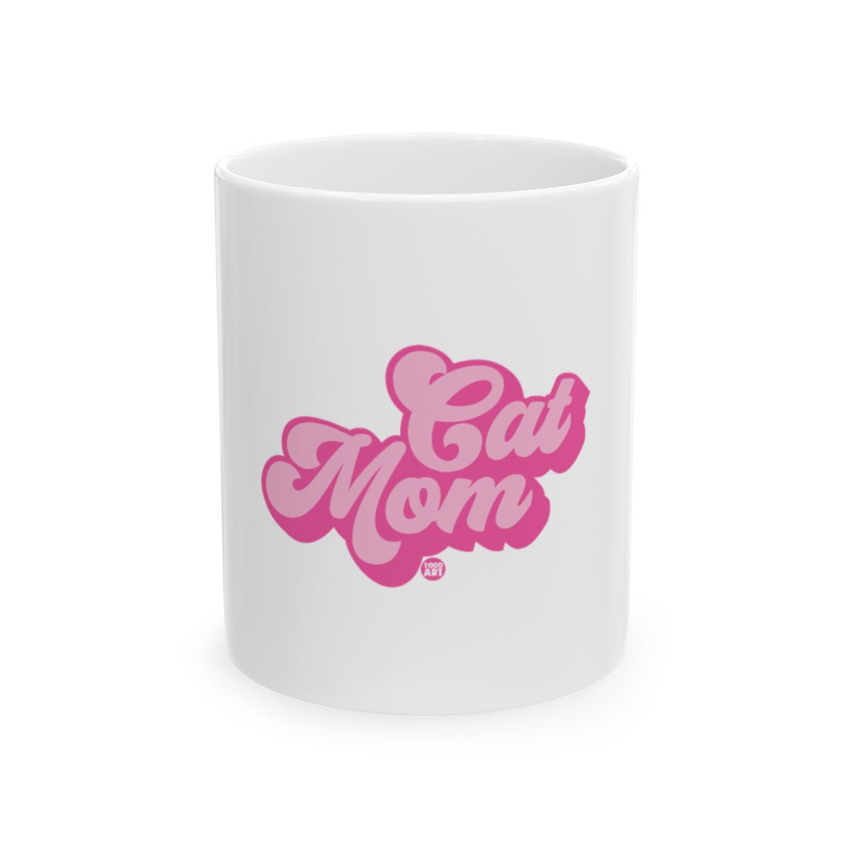 Cat Mom Pink Lettering Coffee Mug