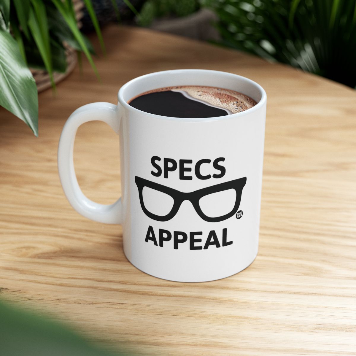 Funny Coffee Mug with Specs Appeal Graphic