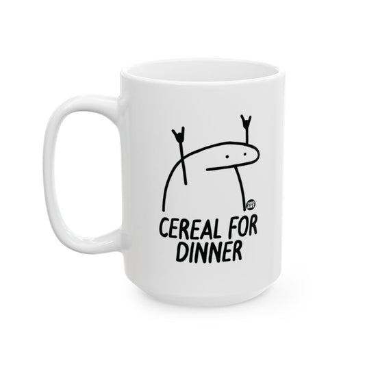 Funny Cereal for Dinner Cartoon Mug for Coffee Lovers