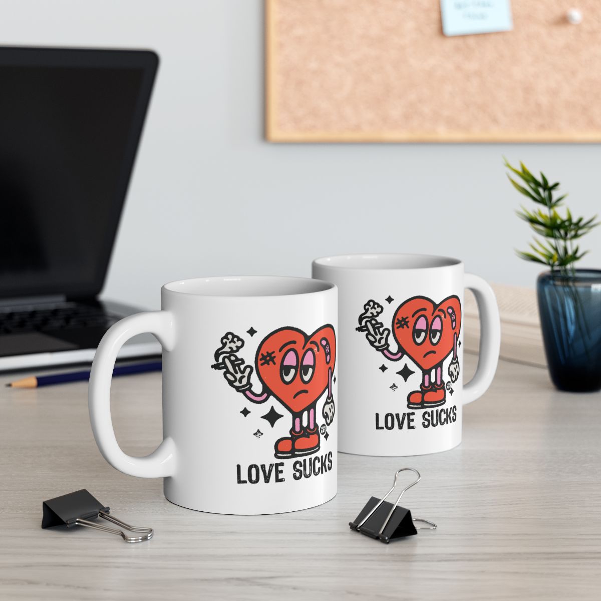 Funny Love Sucks Heart Mug Perfect Gift Office Decor