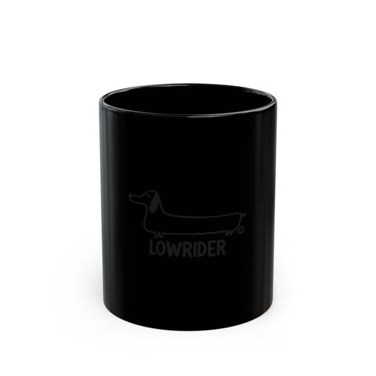 Black Lowrider Dachshund Design Mug