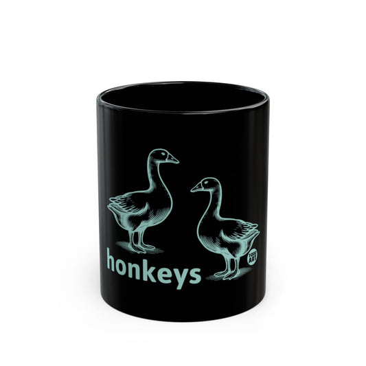 Honkeys Black Mug with Unique Goose Artwork