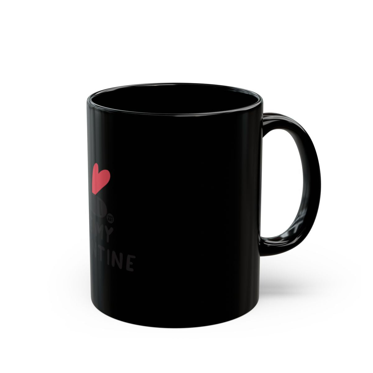 Valentine's Day Heart Black Coffee Mug