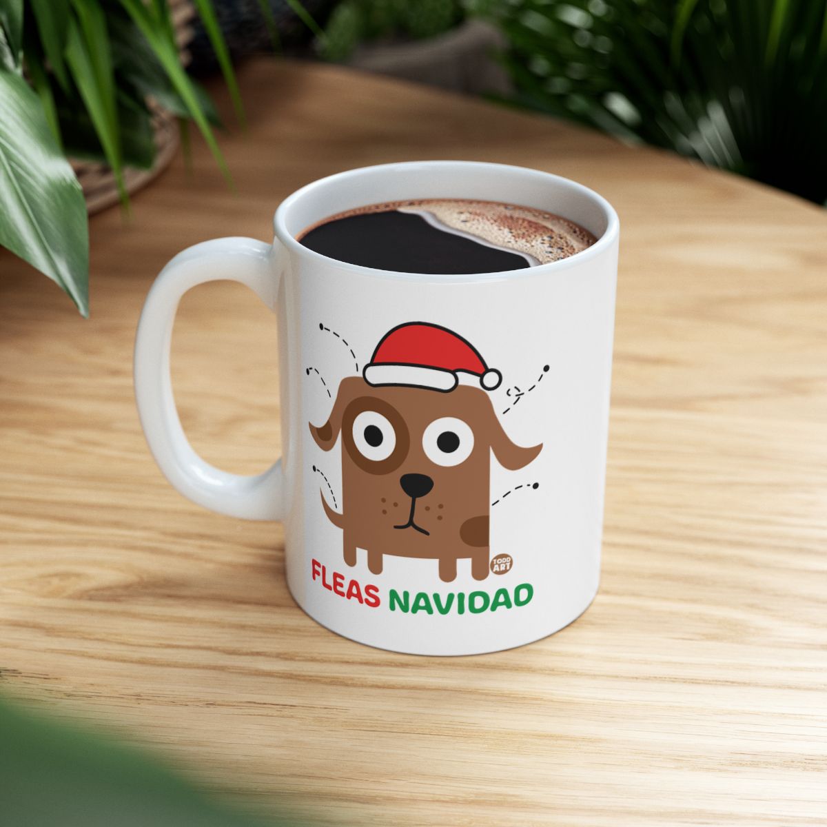 Fleas Navidao Holiday Dog Themed Coffee Mug