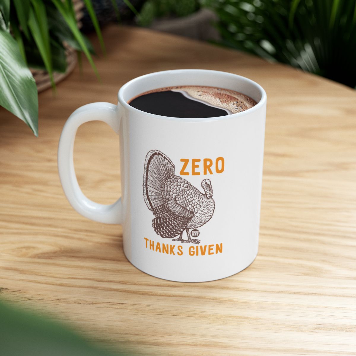 Zero Thanks Given Turkey Illustration Mug
