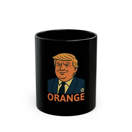 Funny Orange Character Novelty Black Coffee Mug