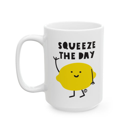 Squeeze the Day Lemon Mug with Cute Cartoon Design