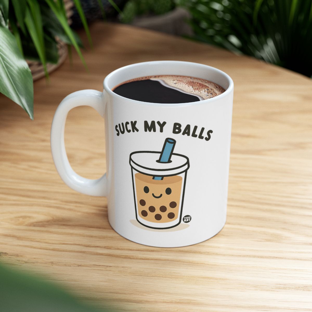 Suck My Balls Cute Bubble Tea Fun Coffee Mug Cup Gift