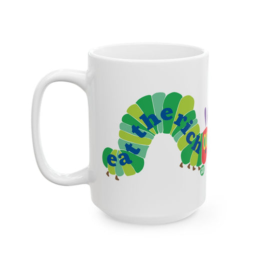 Eat The Rich Caterpillar Design Coffee Mug