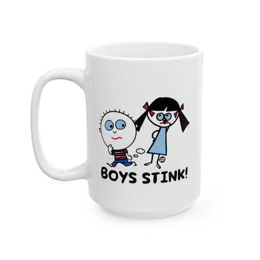 Boys Stink Mug Funny Cartoon Illustration Gift
