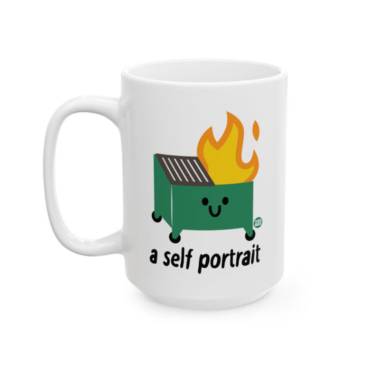 Fun A Self Portrait Dumpster Fire Mug