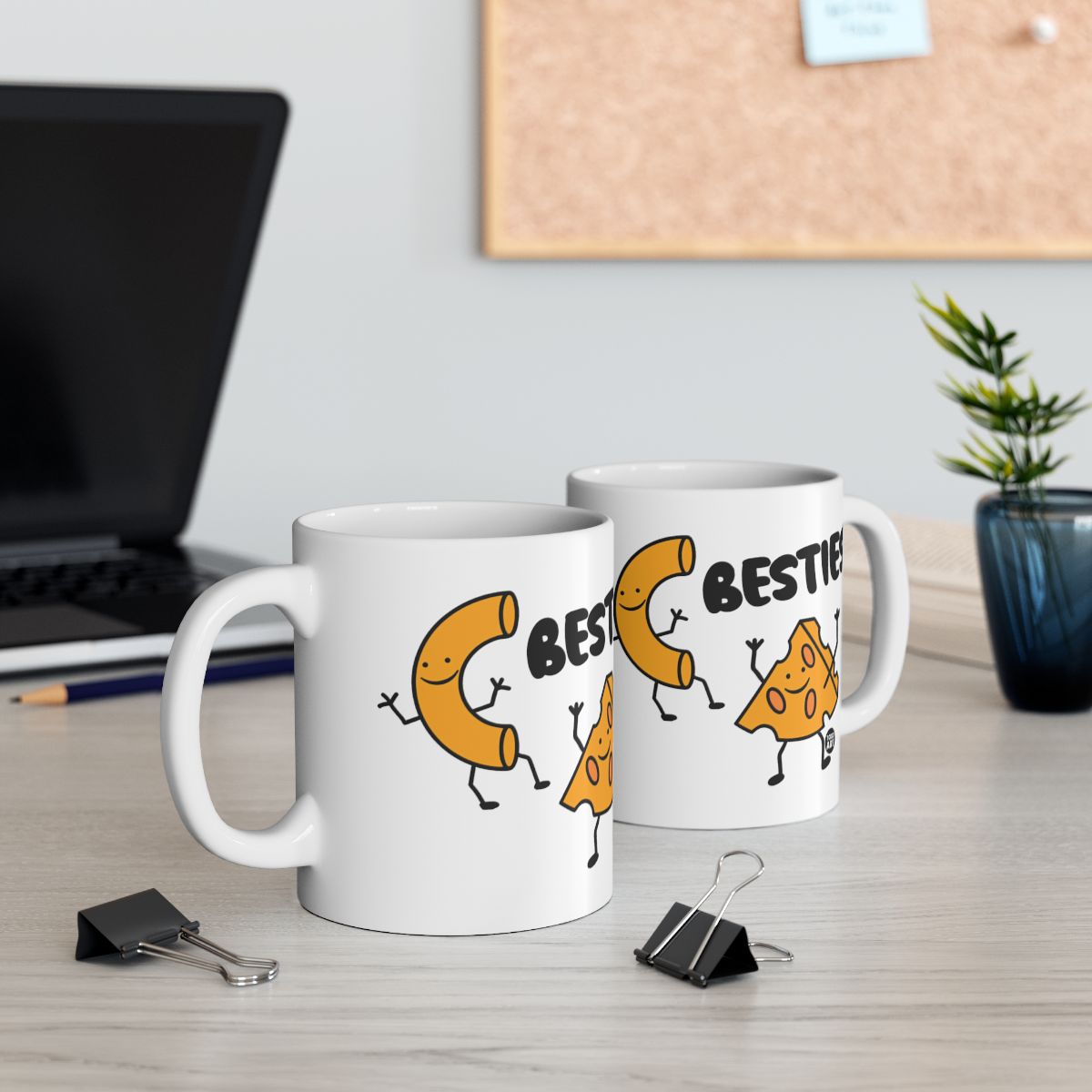 Mac and Cheese Besties Fun Office Mug Set