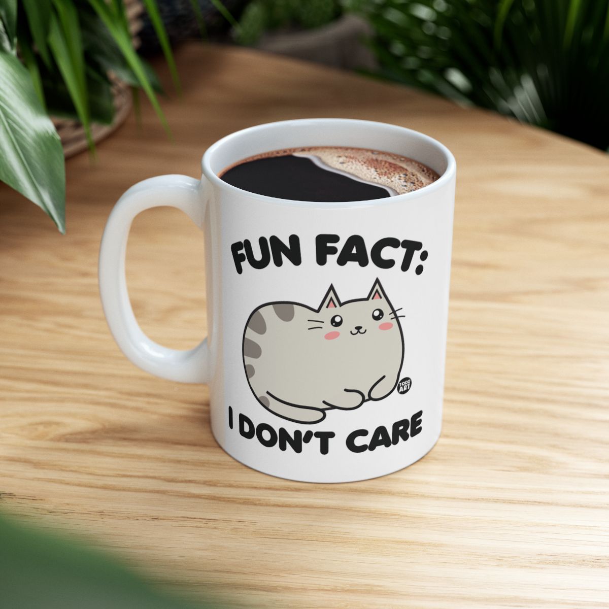 Fun Fact I Don't Care Cute Cat Coffee Mug