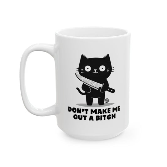 Cute Black Cat Mug With Knife Design Funny Mug