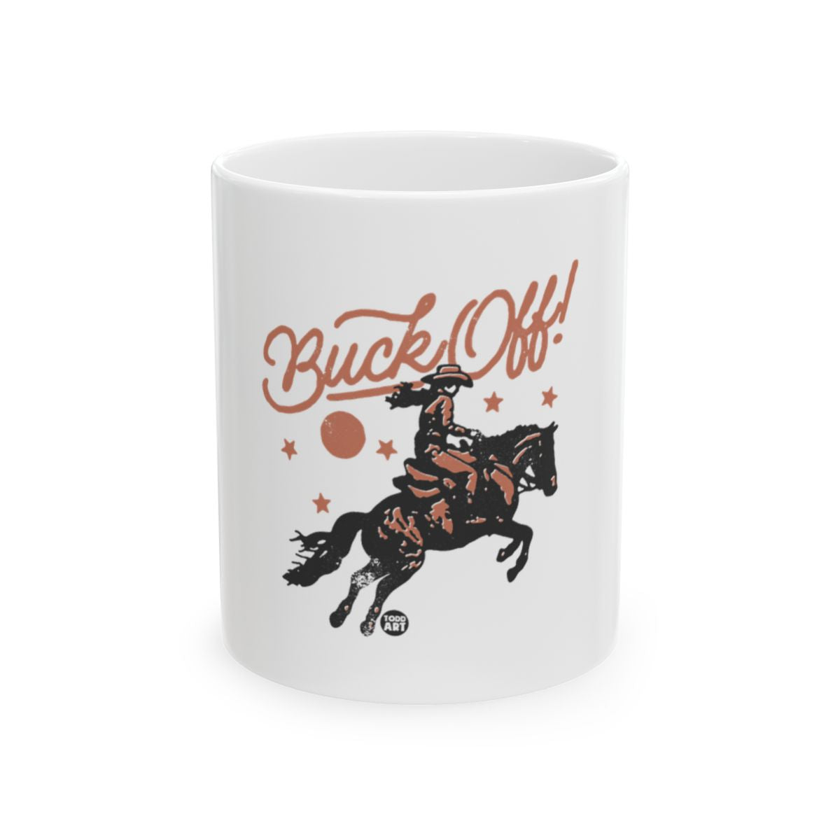 Buck Off Design Featuring Cowboy on Horse Mug
