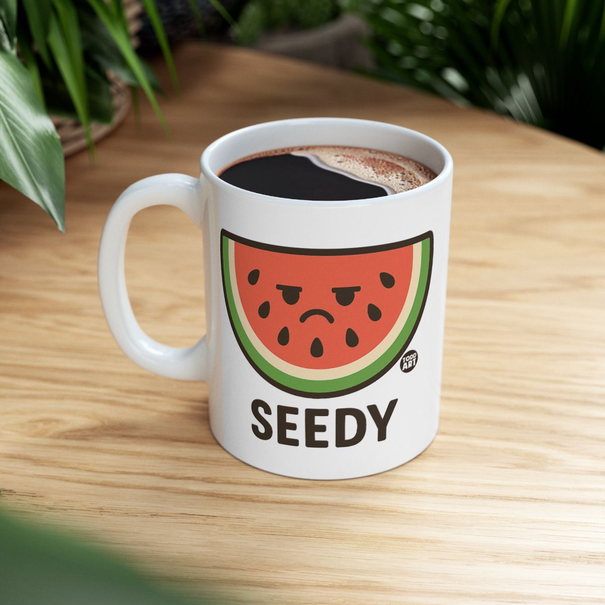 Seedy Watermelon Cartoon Face Funny Coffee Mug
