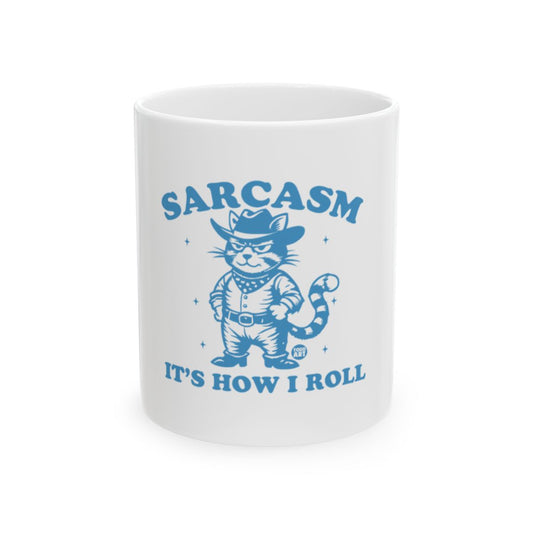 Sarcasm It's How I Roll Cowboy Cat Mug product