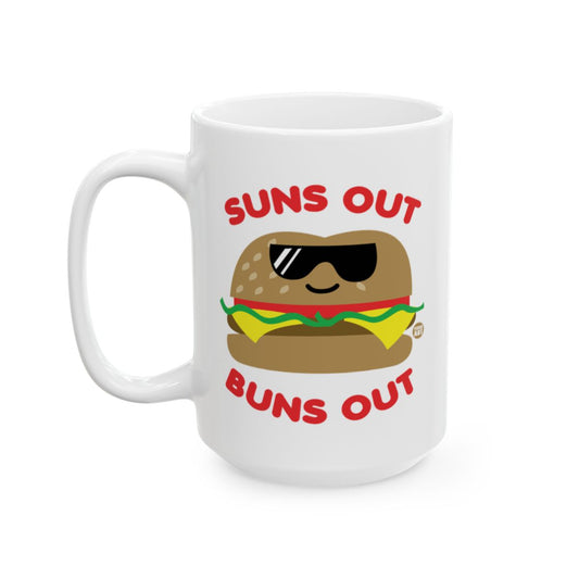 Suns Out Buns Out Burger Mug with Funny Coffee Design