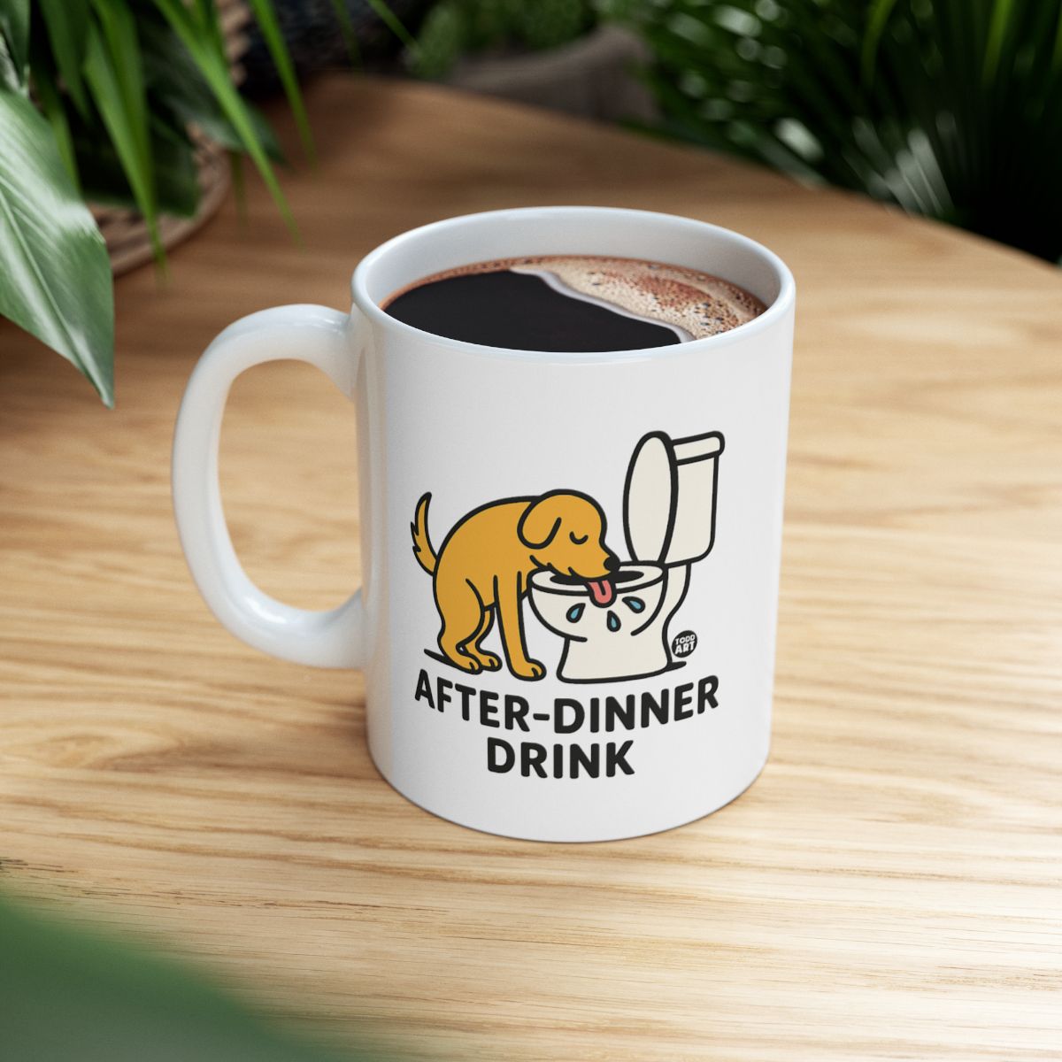 After-Dinner Drink Dog Toilet Humorous Mug