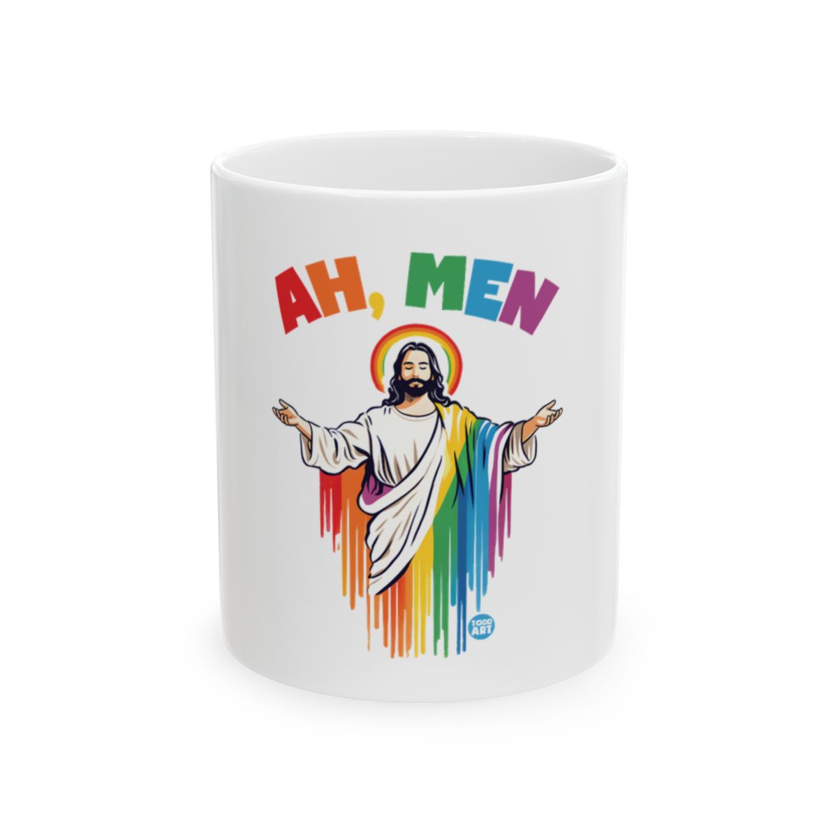 Ah Men Rainbow Jesus Mug for Unique Gifts