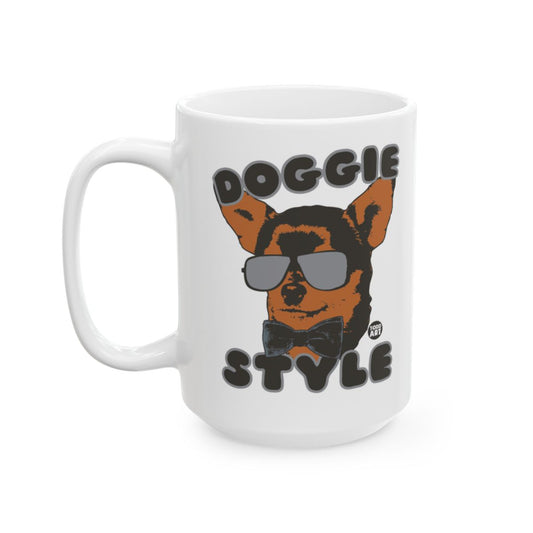 Doggie Style Funny Chihuahua Mug zwartig Bowtie Glasses