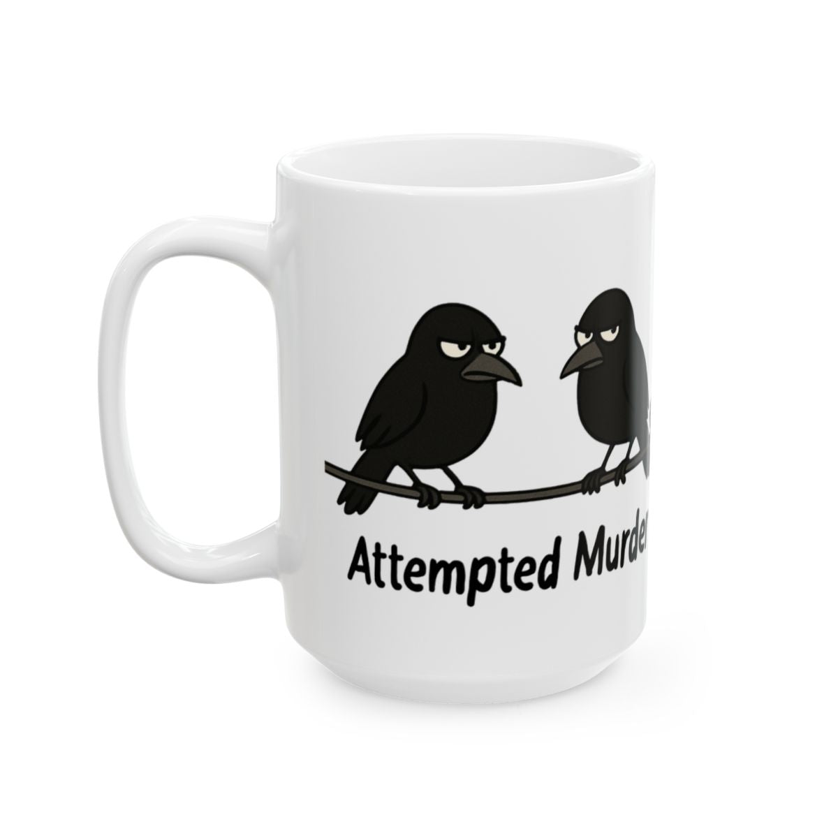 Attempted Murder Crow Design Cartoon Mug