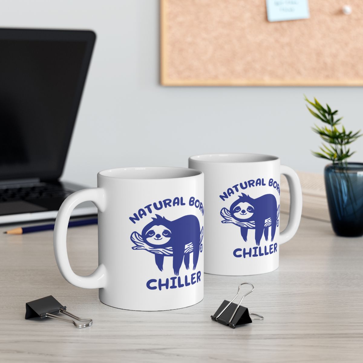 Natural Born Chiller Funky Sloth Graphic Mug