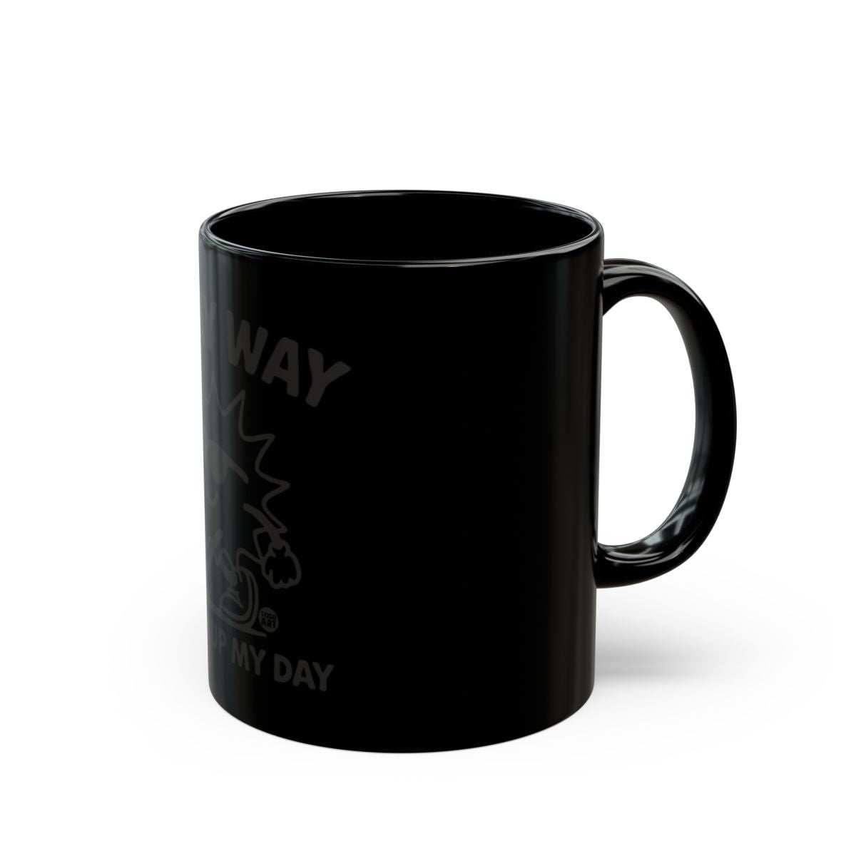 Fun Black Mug with Unique Funny Graphic Design Mug