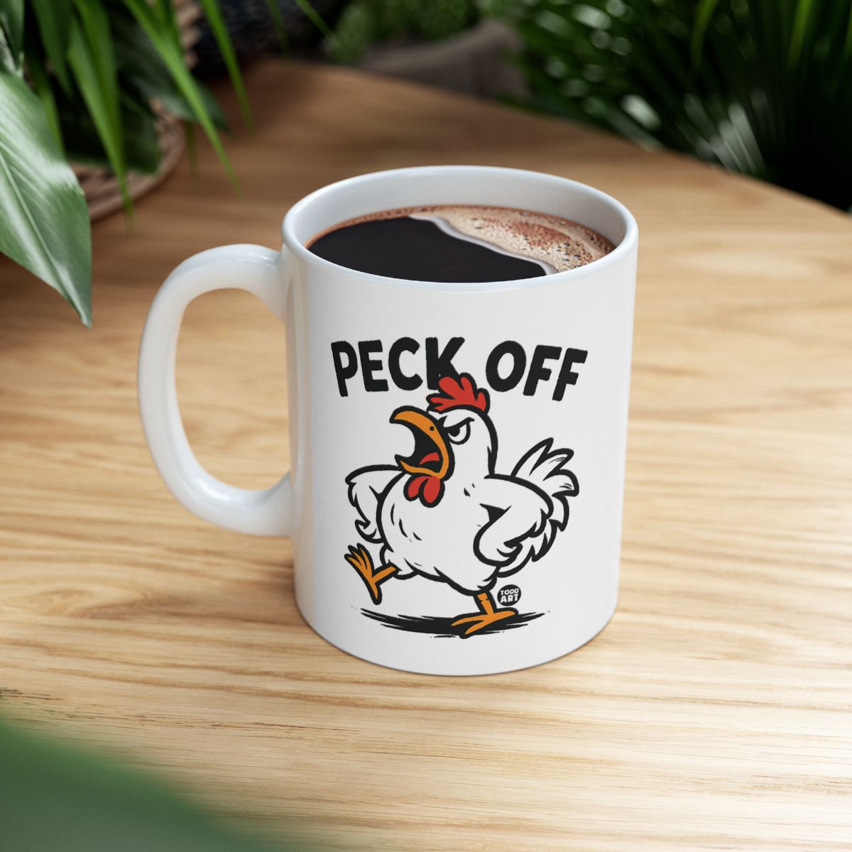 Humorous Peck Off Chicken Design Coffee Mug