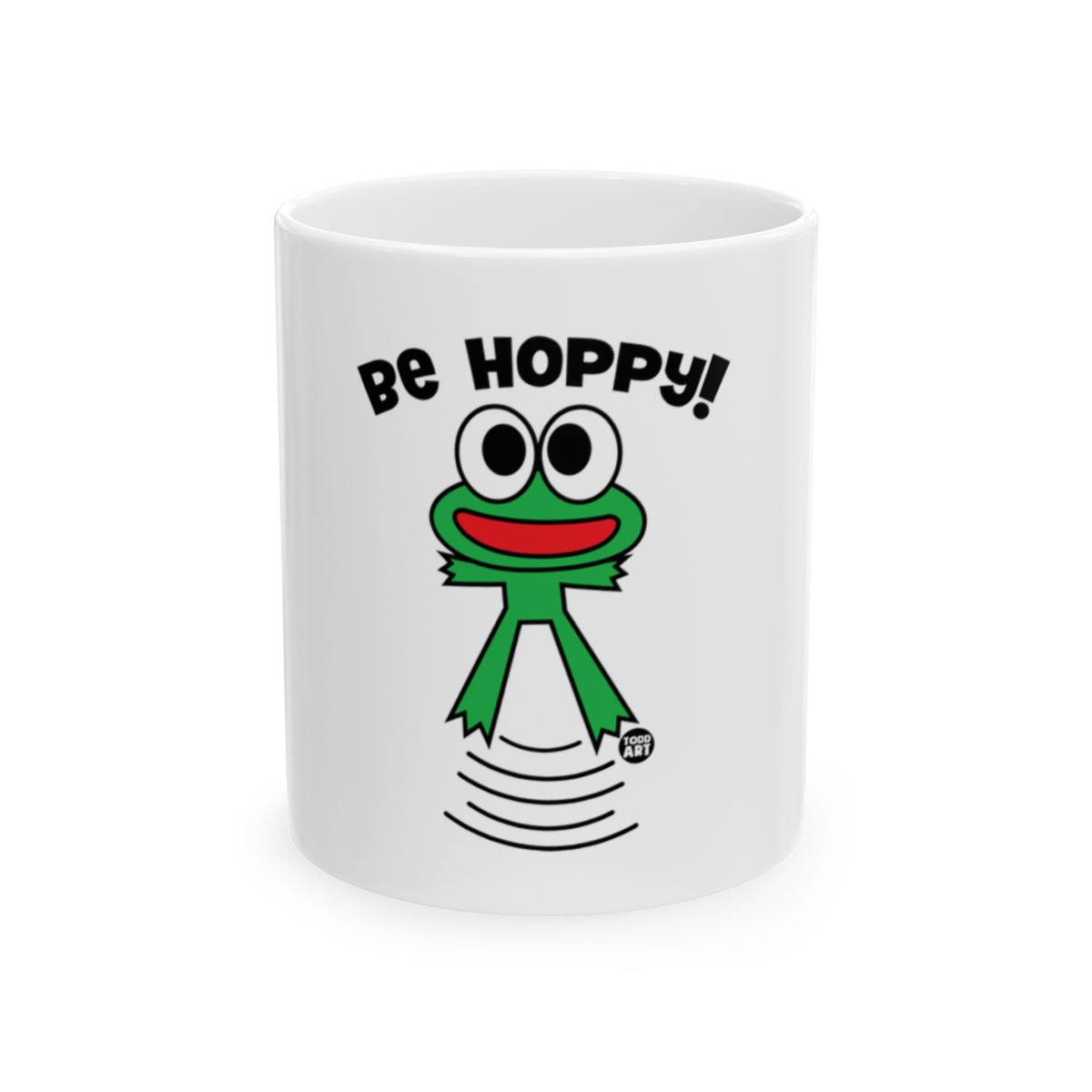 Be Hoppy Jumping Frog Design Mug