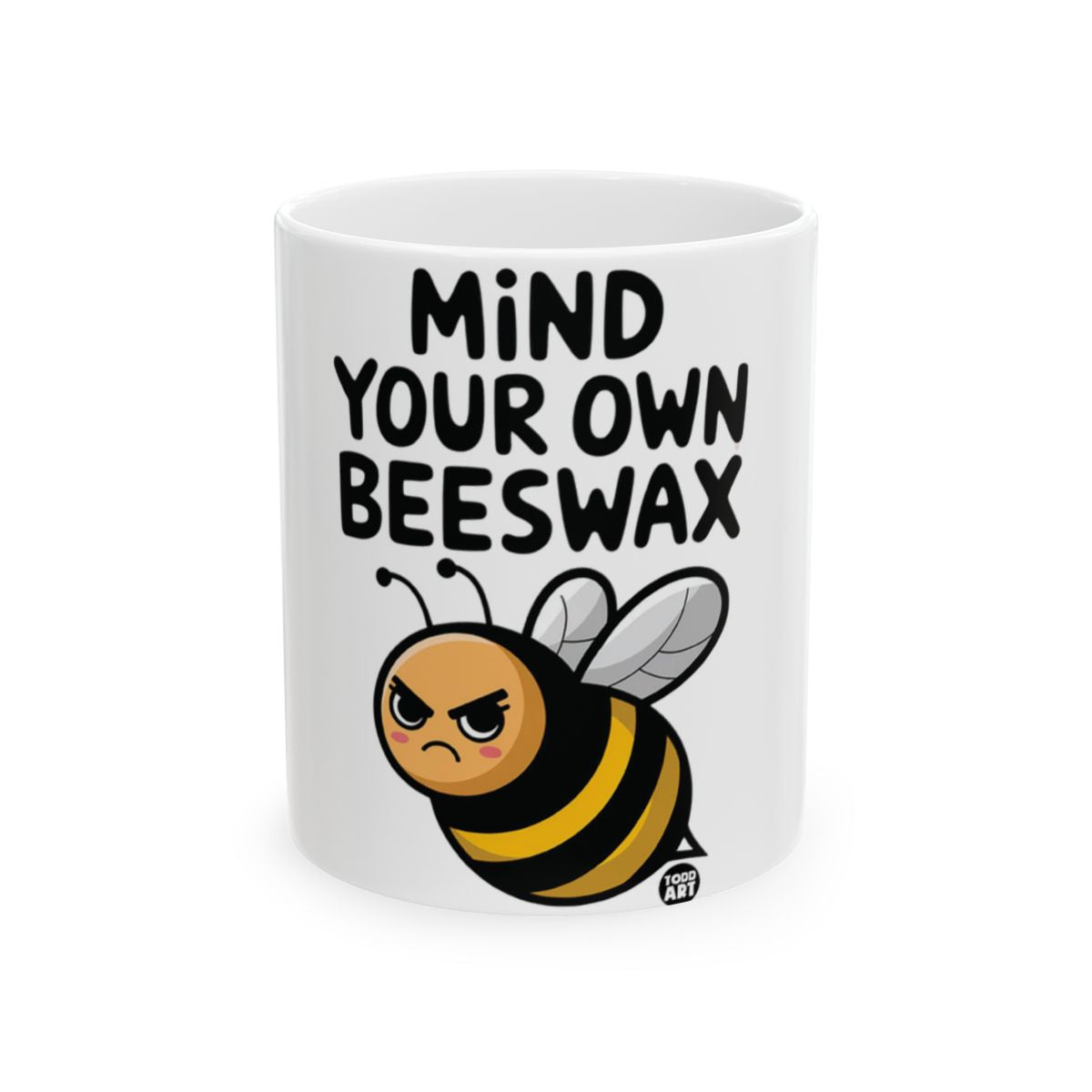 Mind Your Own Beeswax Cute Angry Bee Coffee Mug